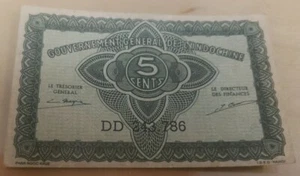 French Indochina 5 Cents DD 1942, Uncirculated - Picture 1 of 2
