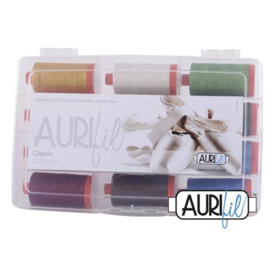 AURIFIL CLASSIC COLLECTION 12 LARGE SPOOLS 100% COTTON 50WT - Image 1 of 2