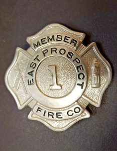 Distintivo pompiere vigili del fuoco vintage obsoleto "East Prospect, Pennsylvania" - Foto 1 di 9