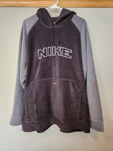 Sudadera con capucha polar Nike Air Swoosh vintage Y2K 2000’s gris para hombre XL - Imagen 1 de 5
