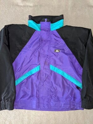 Vintage Woolrich Windbreaker Neon Green Purple Black Mens (L314) - Image 1 of 4