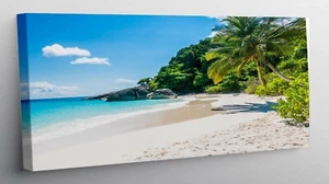 QUADRO MODERNO STAMPA TELA MODERNI PAESAGGIO MARE SPIAGGIA TRAMONTO QUADRI t144 - Foto 1 di 2