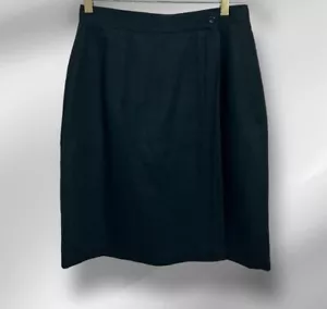 Falda Vintage On The Verge Mezcla de Lana Negra Talla 8 Envoltura Lápiz Hasta la Rodilla Nueva EE. UU. - Imagen 1 de 7
