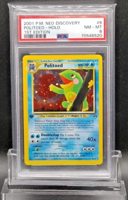 2001 P.M. Neo Discovery 1st Edition Politoed Holo #8 WOTC _ PSA 8 - Image 1 of 4