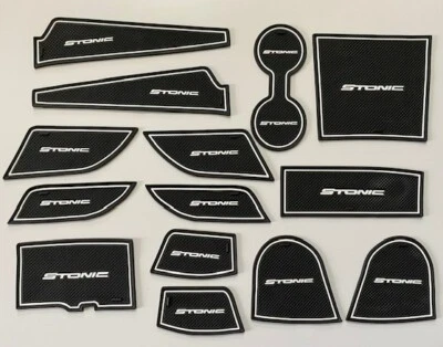 KIA STONIC (2018-2023)  INTERIOR DASHBOARD MAT GATE PAD TRIM SET WHITE ONLY - Image 1 of 4