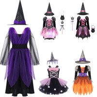 Hexen-Kostüm Für Mädchen (2-7 Jahre) – Süßes Halloween & Karnevalskleid Mit Spinnen-Motiv