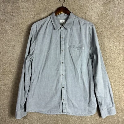 Adriano Goldschmied Shirt Mens Size XL Gray Slim Fit Long Sleeve Flannel Casual - Image 1 of 4