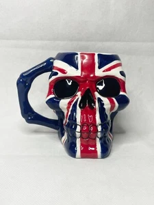 Tazza in ceramica mug da tavola colazione modello teschio manico bandiera eng - Foto 1 di 6