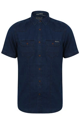 Tokyo Laundry Mens Perez Denim Shirt Designer Pure Cotton Button Up Jean - Small - Image 1 of 2