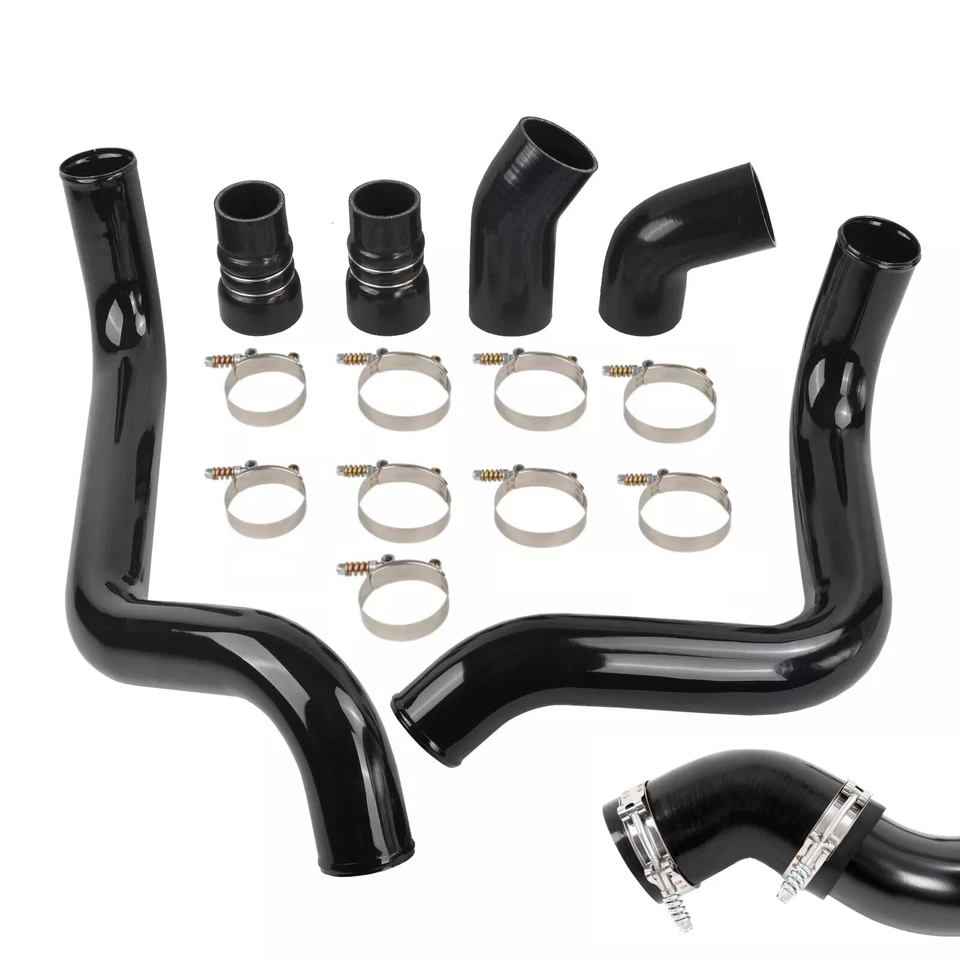 For 2002-2004 GMC 6.6L LB7 Duramax Diesel 3" Black Intercooler Pipe & Boot Kit - Image 1 of 4