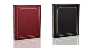 Grande album fotografico autoadesivo legante 3 anelli 40 fogli/80 lati - bordeaux/nero - Foto 1 di 20