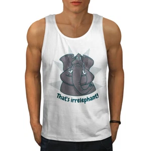 Camiseta sin mangas Wellcoda That's Irrelephant Funny Elephant Quote para hombre - Imagen 1 de 22