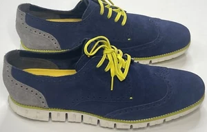 Zero Grand DC Wing S O Men's Blue Suede Dress Shoes Size 13 M - Picture 1 of 18