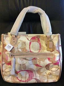 NWT COACH SIGNATURE LARGE POPPY STAMPED C HALLIE E/W TOTE 31141E. - Picture 1 of 12