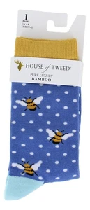 House Of Tweed Womens Bees Dots Animal Luxury Premium Bambo Socks - 1 - Picture 1 of 2
