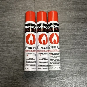 Ronson Multi-Fill Ultra Butane Fuel Lighter/Torch Gas Lot 3 Bottles 2.75OZ 78g - Picture 1 of 3