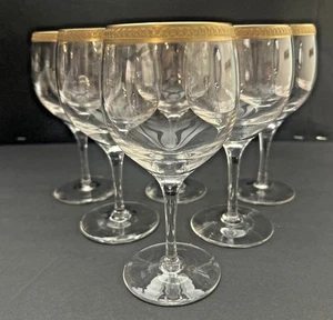 Lenox Royale 7” Water Goblets With Gold Encrusted Rims Set Of 6 GUC READ - Picture 1 of 8