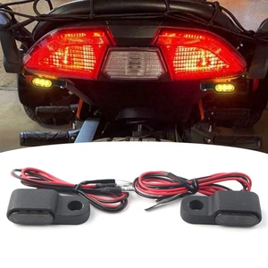 2X Mini Motorcycle LED Turn Signals Blinker Light Indicator Amber Lamp Black - Picture 1 of 8