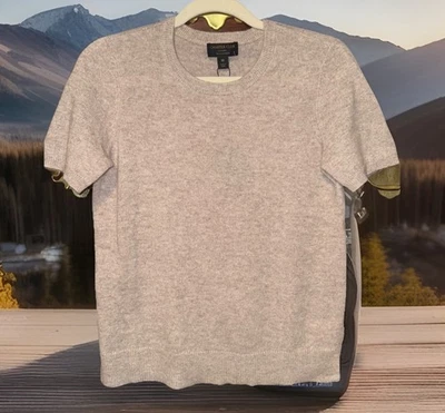 Nuevo con etiquetas Suéter Charter Club Mujer Mangas Cortas 100% Cachemira Beige Claro, XS; $139 Foto 1 de 4