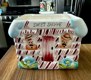 Rare Vintage 50's ENESCO Sweet Shoppe Cookie Jar *MISSING TOP* Perfect Planter - Picture 1 of 7