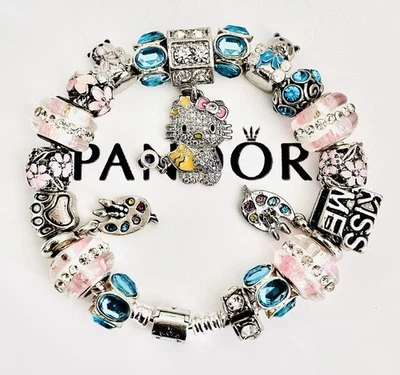 AUTÉNTICA PULSERA PANDORA .925 PLATA HELLO KITTY BLING AGE OF AQUARIUS Foto 1 de 4