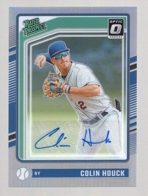 COLIN HOUCK 2024 DONRUSS OPTIC HOLO PRIZM RC AUTO #118 **NEW YORK METS** - Image 1 of 2