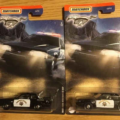 MATCHBOX 2020 MUSTANG SET 9 1993 FORD MUSTANG LX SSP CALIFORNIA HIGHWAY CHiPs X2 - Image 1 of 4