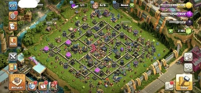TH 17 237 lvl NEAR  MAX | 100-100-90-75-50 Heroes | 6 BUILDERS | CHEAP - Image 1 of 4