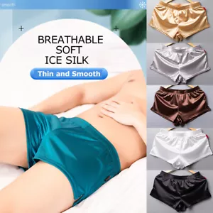 Men Ice Silk Short Leg Boxer Briefs Pouch Underwear Shorts Trunks Underpant US./ - Picture 1 of 19