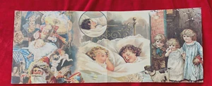 Vintage Victorian Stripe of Children Scene Paper 20" x 8" - Picture 1 of 5