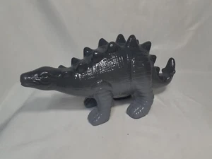 Cookie & Co Dinosaur Ceramic Piggy Coin Bank with Stopper, Gray, 12" Stegosaurus - Picture 1 of 11