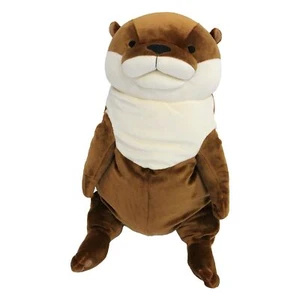 Shinada Global MOKW-0230B Mochi otter Brown stuffed M Plush Doll NEW F/S - Picture 1 of 24