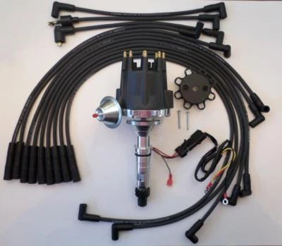 Pequeña Tapa BUICK NAILHEAD 322 364 401 425 HEI Distribuidor + CABLES BUJÍA Foto 1 de 4