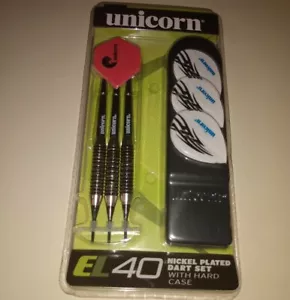 Einhorn vernickelt 18 Gramm El 40 Soft-Tip Darts mit Etui - Bild 1 von 3