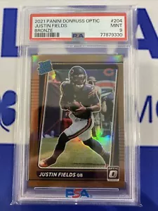2021 Panini Donruss Optic Justin Fields Rated Rookie Bronze #204 RC Bears PSA 9 - Picture 1 of 2