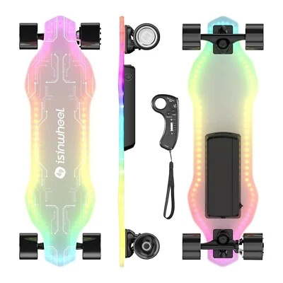 Monopatín eléctrico con luz LED remota Longboard eléctrico para adultos y adolescentes Foto 1 de 4
