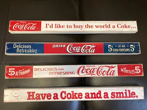 Coca-Cola Wooden Shelf Sitter Collection X 4 great collectors set 100% OFFICIAL - Picture 1 of 9
