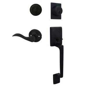 Cosmas 600 Series Oil Rubbed Bronze Entry Door Handleset with 80 Series Lever - Picture 1 of 3