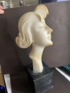A. Gennay Signed Antique White Alabaster Marble Bust. Italy. - Picture 1 of 4