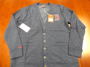 NWT MITCHELL & NESS MLB BOSTON RED SOX NAVY BLUE CARDIGAN SWEATER SIZE L - Picture 1 of 4