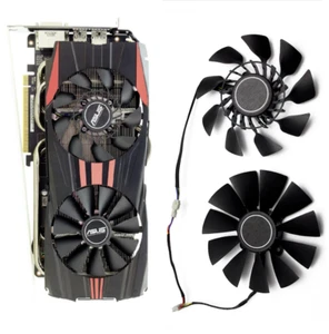 Pair Fans Cooler For ASUS 280X 290 290X 390 390X 780Ti 790 980 970 HQ FD9015U12S - Picture 1 of 11