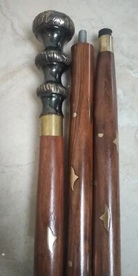 Brass Skull Head Walking Cane Brass Skull Design Etching Cane For Men and Women - Image 1 of 4