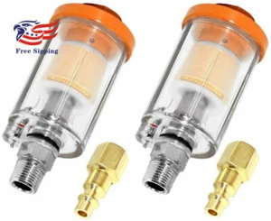 Separator Filter 1/4"NPT Male/Female Thread Spray Gun Filters Air Compressor 2pc - Picture 1 of 6