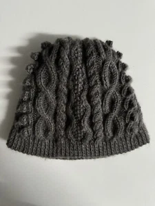 Grey Cable knit Handmade Wool Blend Beanie New - Picture 1 of 5