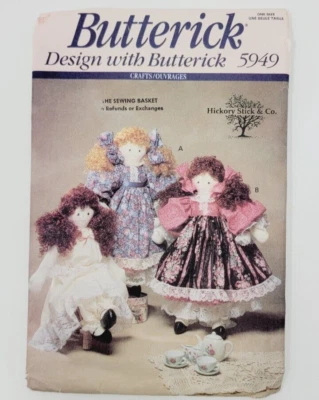 Butterick 5949 Gail Ann Doll + Clothes 22" Sewing Pattern Vtg Hickory stick & co - Image 1 of 3