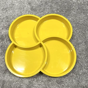 Dansk Gunner Cyren Divided Serving Tray Pinwheel Plate 12.5x12.5" Yellow - Picture 1 of 4