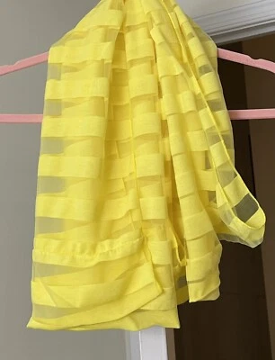 Bufanda vintage infinita artística amarilla pura a rayas bohemia 33 x 36 Foto 1 de 2