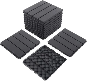 Domi Patio Deck Tiles, 12 X 12 Inches Composite Interlocking Shed Floor, Four Sl - Picture 1 of 7