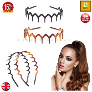 PLASTIC HEADBAND ALICEBANDS Grip Teeth Spiky Hair Accessories Girls Ladies Style - Picture 1 of 15