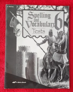 Abeka A Beka SPELLING & VOCABULARY TESTS • TEST KEY • 6th Grade pb 60380004 - Picture 1 of 5